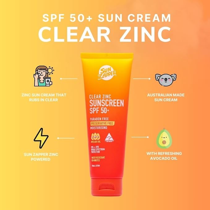 SUN ZAPPER Clear Zinc Sunscreen SPF50+