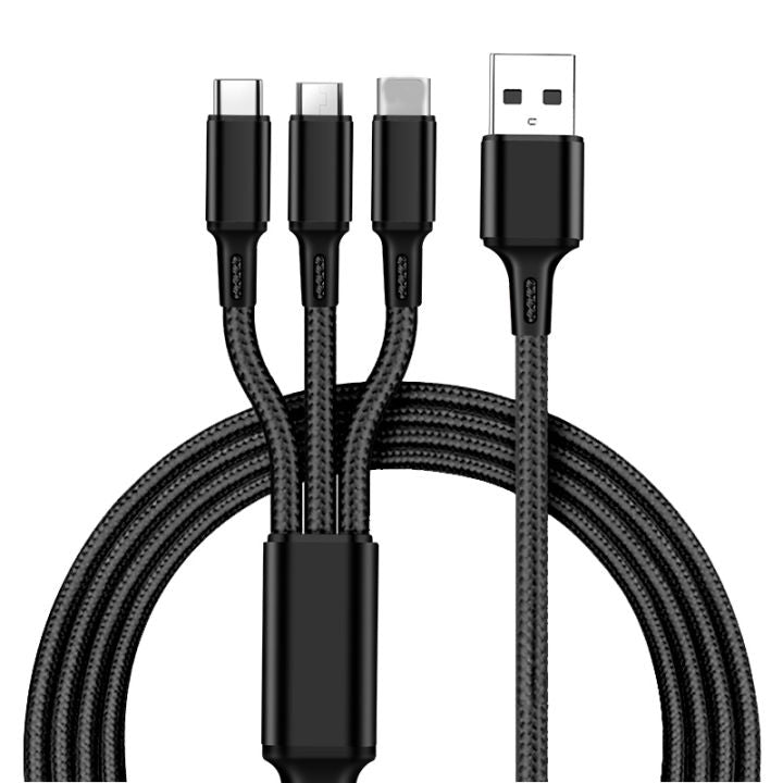 CABLE Multi Charger Cord 3 in 1 Wire - iPhone Android Type C Port
