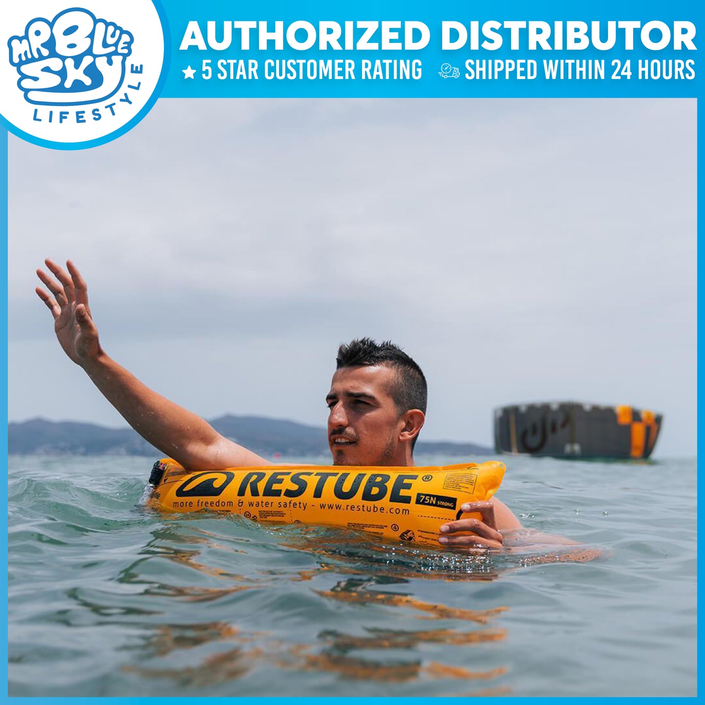 RESTUBE Extreme Swimming Buoy Responder (Black Lime)