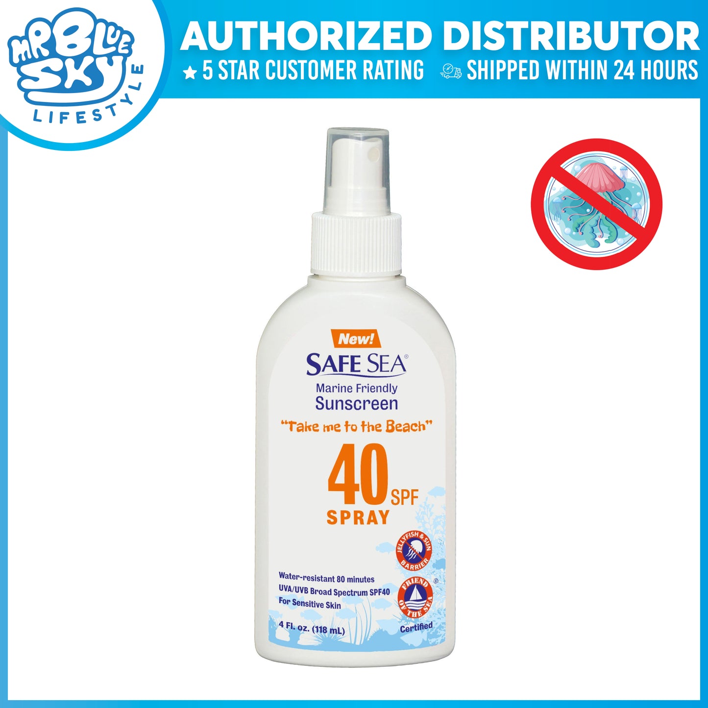 SAFESEA (SUNSCREEN-SPRAY) Anti-Jellyfish Sting Protection SPF40