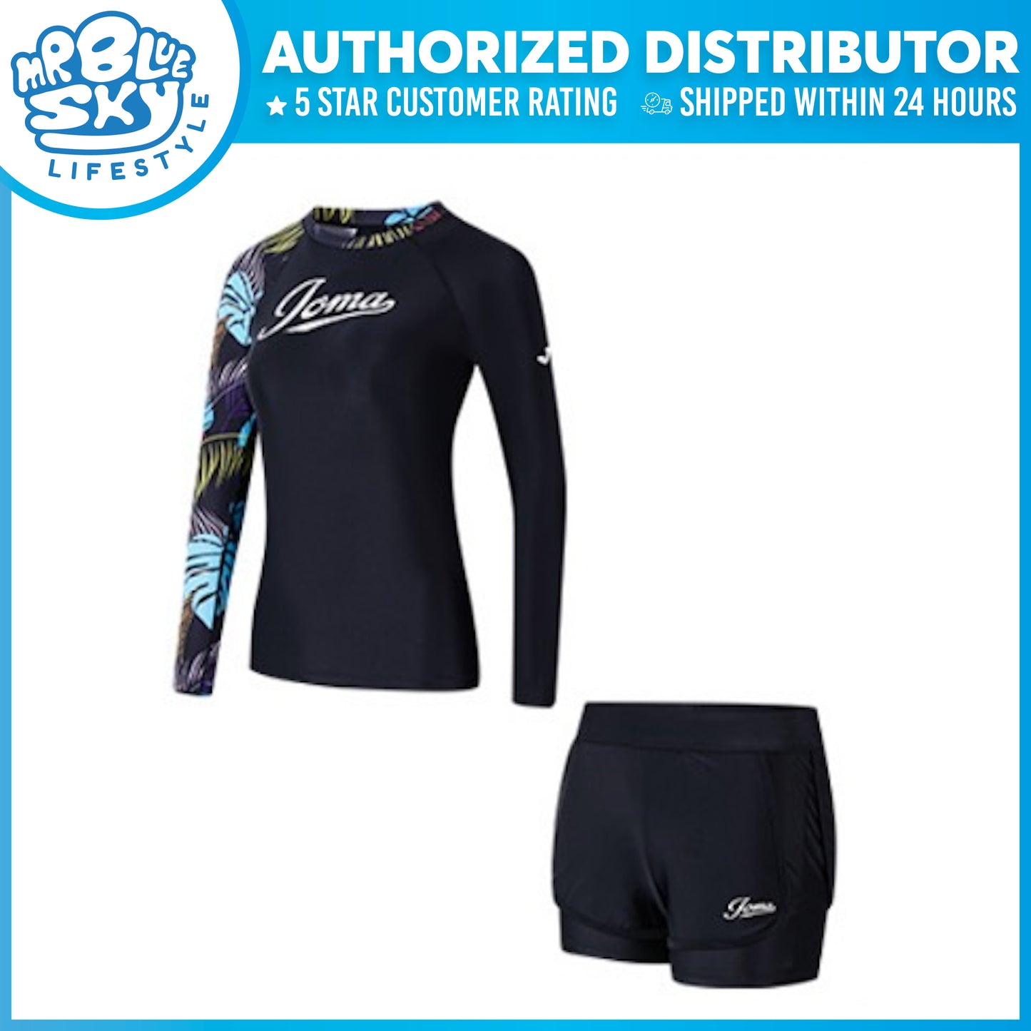 JOMA (Women) Swimwear Long-sleeve with Shorts Set