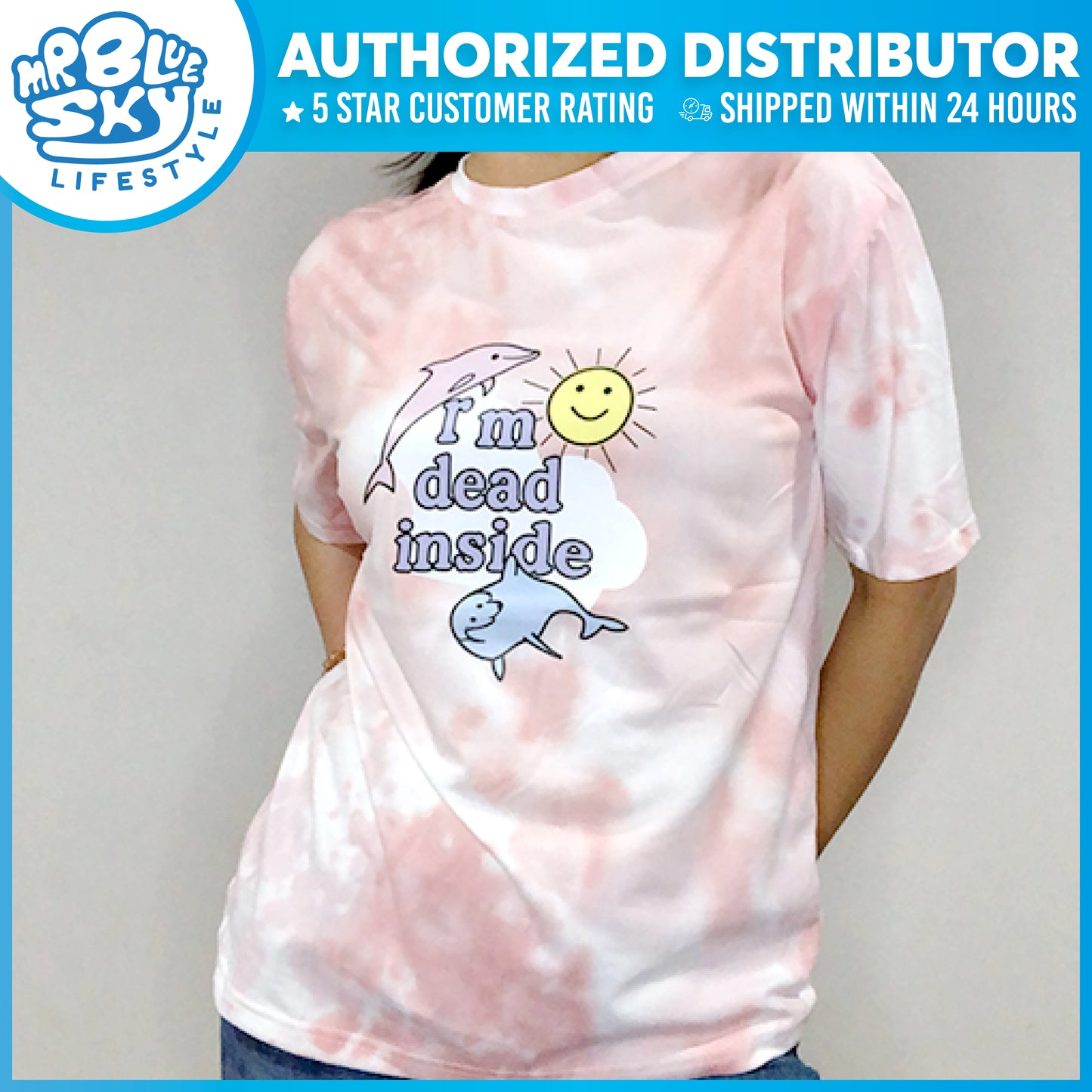 T-SHIRT Stretchable Cute Animal Print - "R'm Dead Inside"