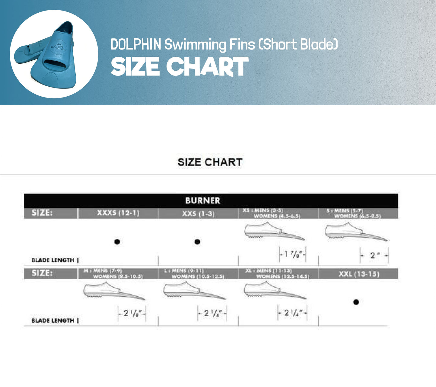 DOLPHIN Swimming Fins (Short Blade)
