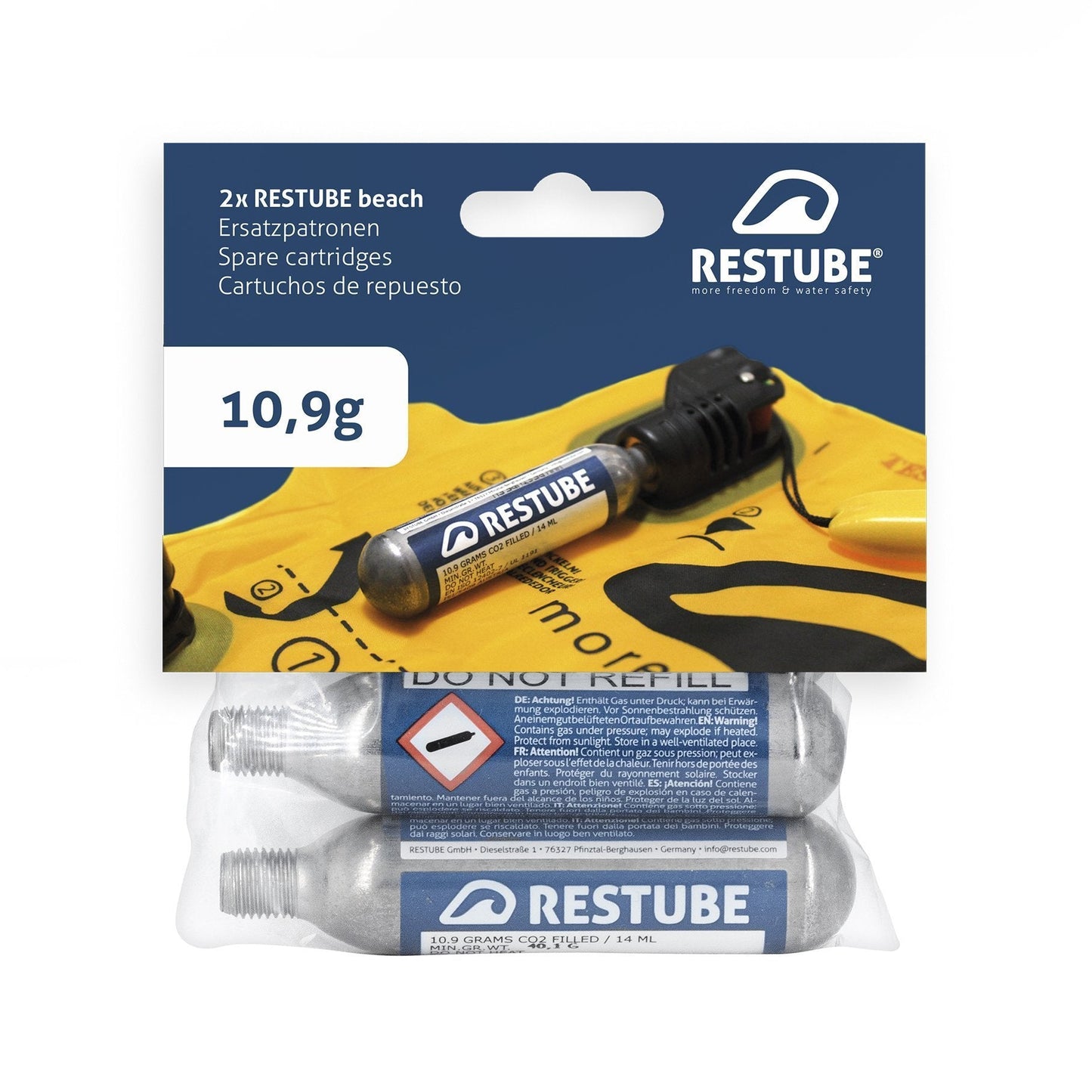 RESTUBE Beach Buoy Responder CO2 Cartridges (10,9g)