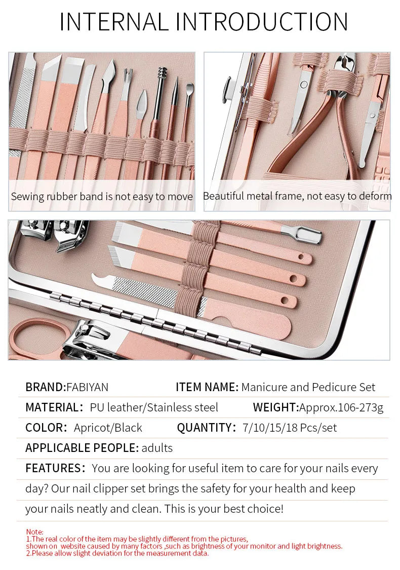 Multi-functional Stainless Nail Cleaning Set Kit