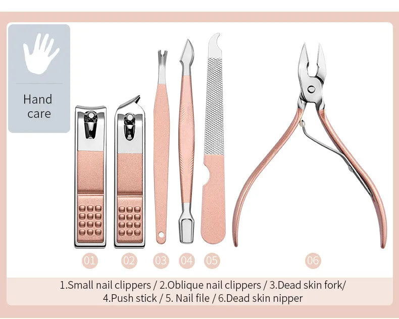 Multi-functional Stainless Nail Cleaning Set Kit