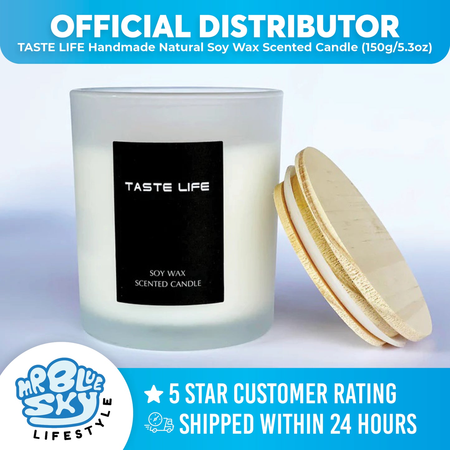 TASTE LIFE Handmade Natural Soy Wax Scented Candle (150g/5.3oz)