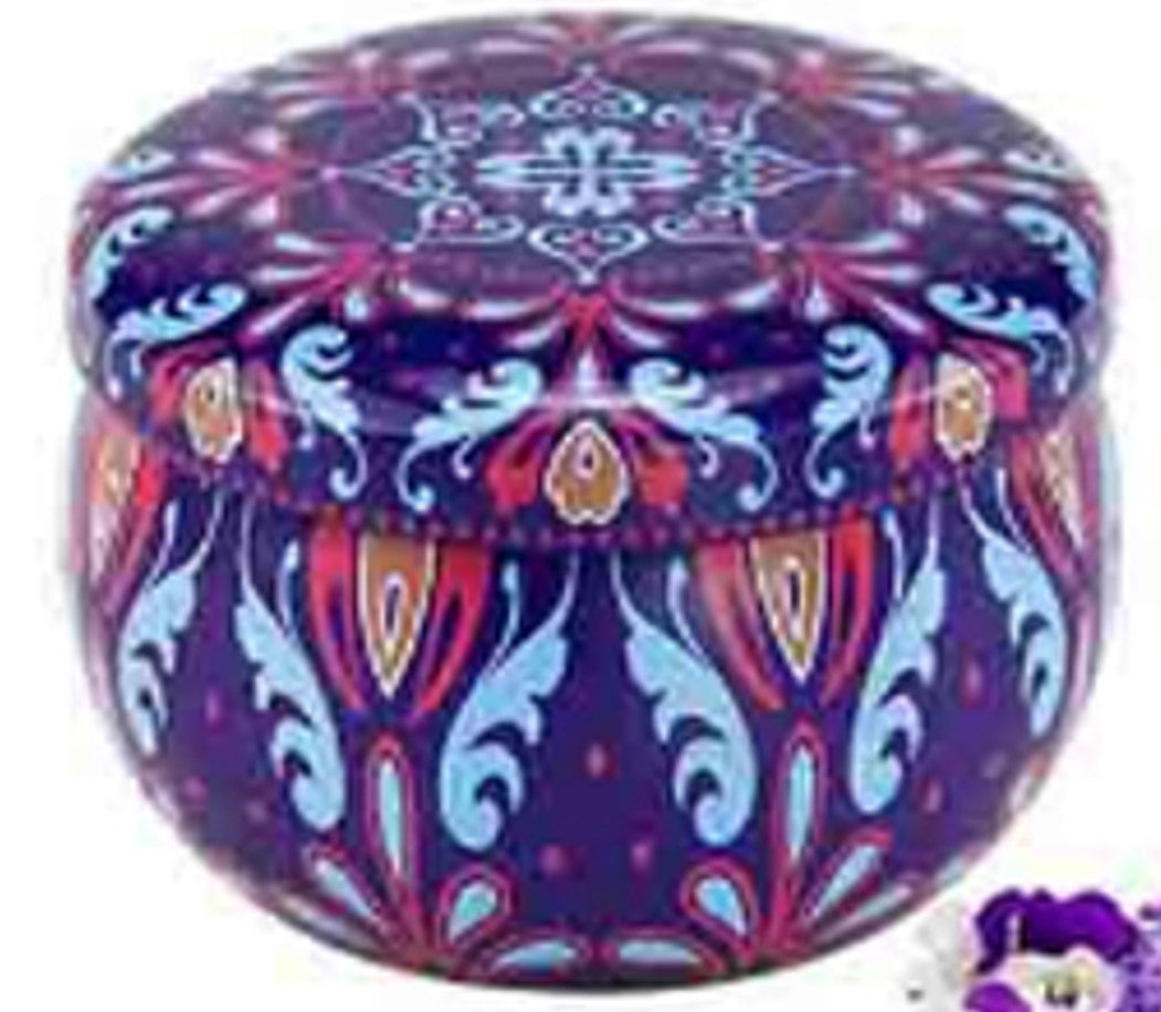 Handmade Scented Candle Smokeless - Mandala Hippie Flowers Petals Theme