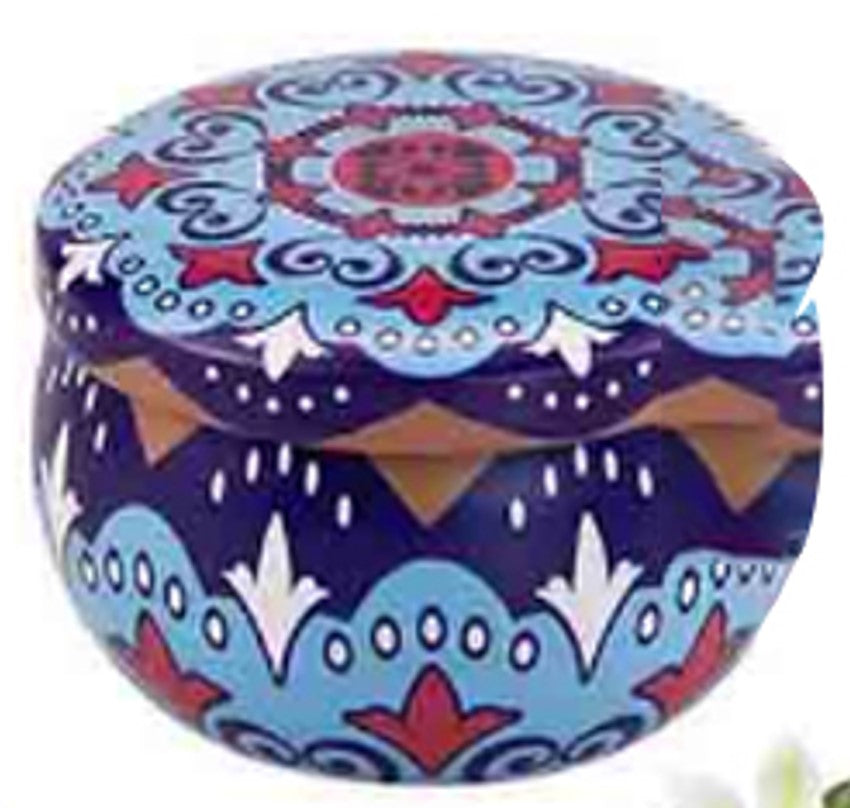 Handmade Scented Candle Smokeless - Mandala Hippie Flowers Petals Theme