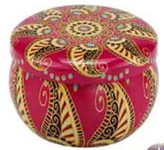 Handmade Scented Candle Smokeless - Mandala Hippie Flowers Petals Theme