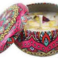 Handmade Scented Candle Smokeless - Mandala Hippie Flowers Petals Theme