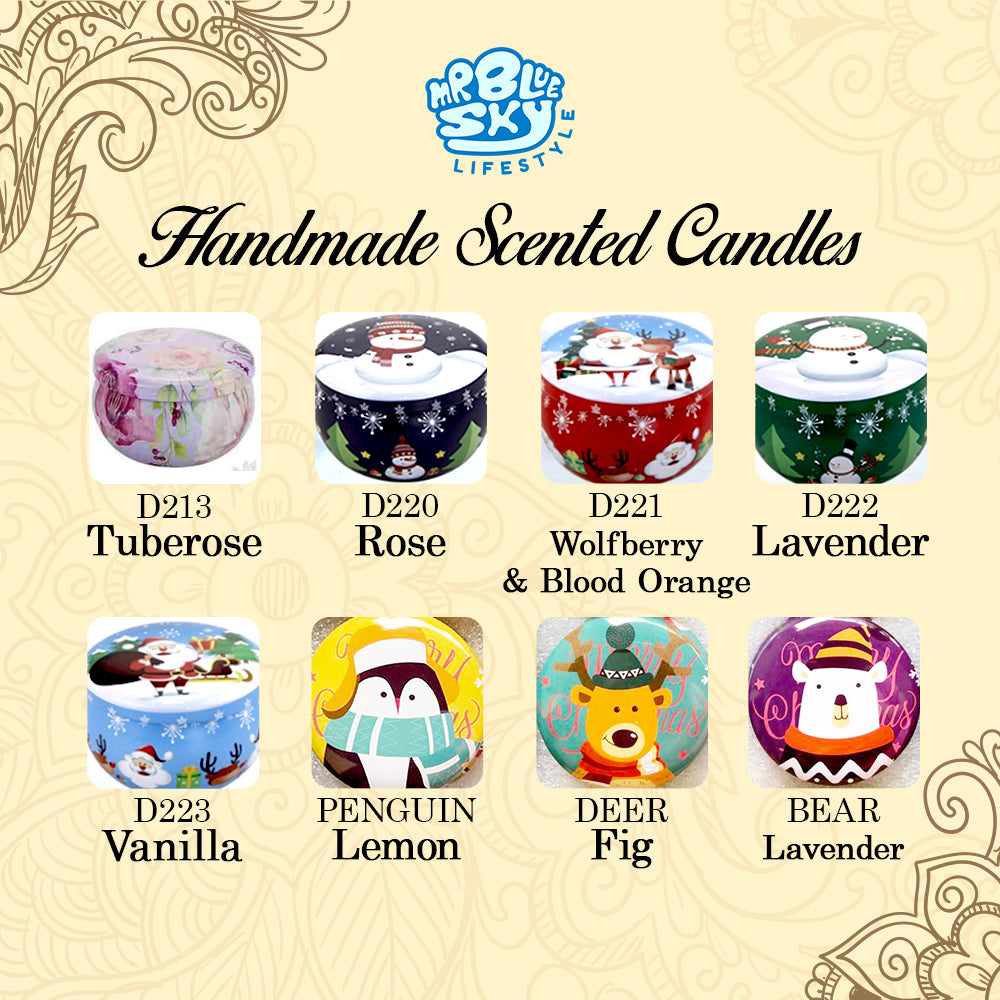 Handmade Scented Candle Smokeless - Mandala Hippie Flowers Petals Theme