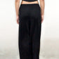 LOOSE PANTS 01 - Wide Leg Fit Waist (Plain Black)