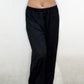 LOOSE PANTS 01 - Wide Leg Fit Waist (Plain Black)