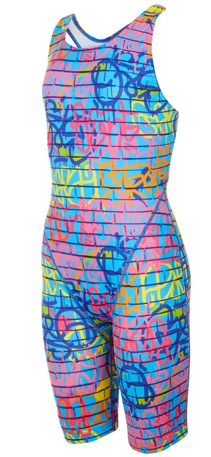 MARU (GK8545) SWIMMING LEGSUIT - Junior Street Art Pacer Multi (Blue)