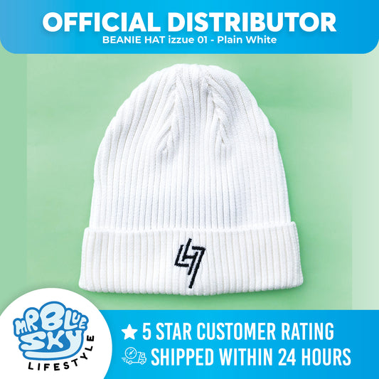 BEANIE HAT izzue 01 - Plain White