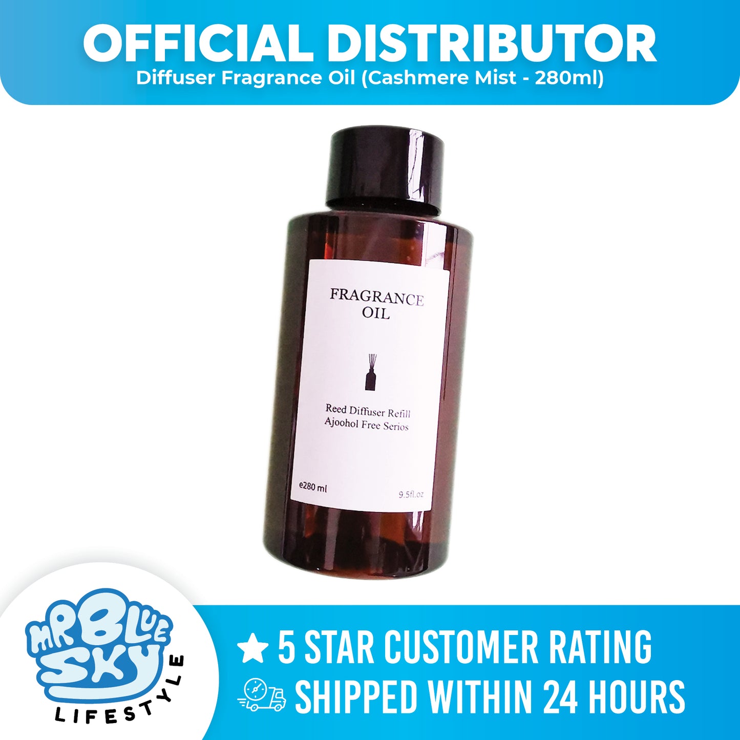 Diffuser Fragrance Oil (Cashmere Mist - 280ml)