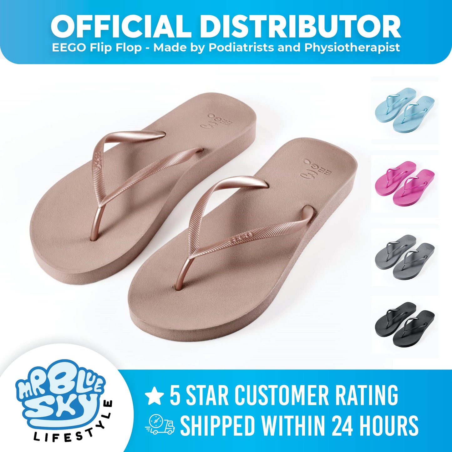 EEGO Sandals Flip-Flop - Made by Podiatrists and Physiotherapist