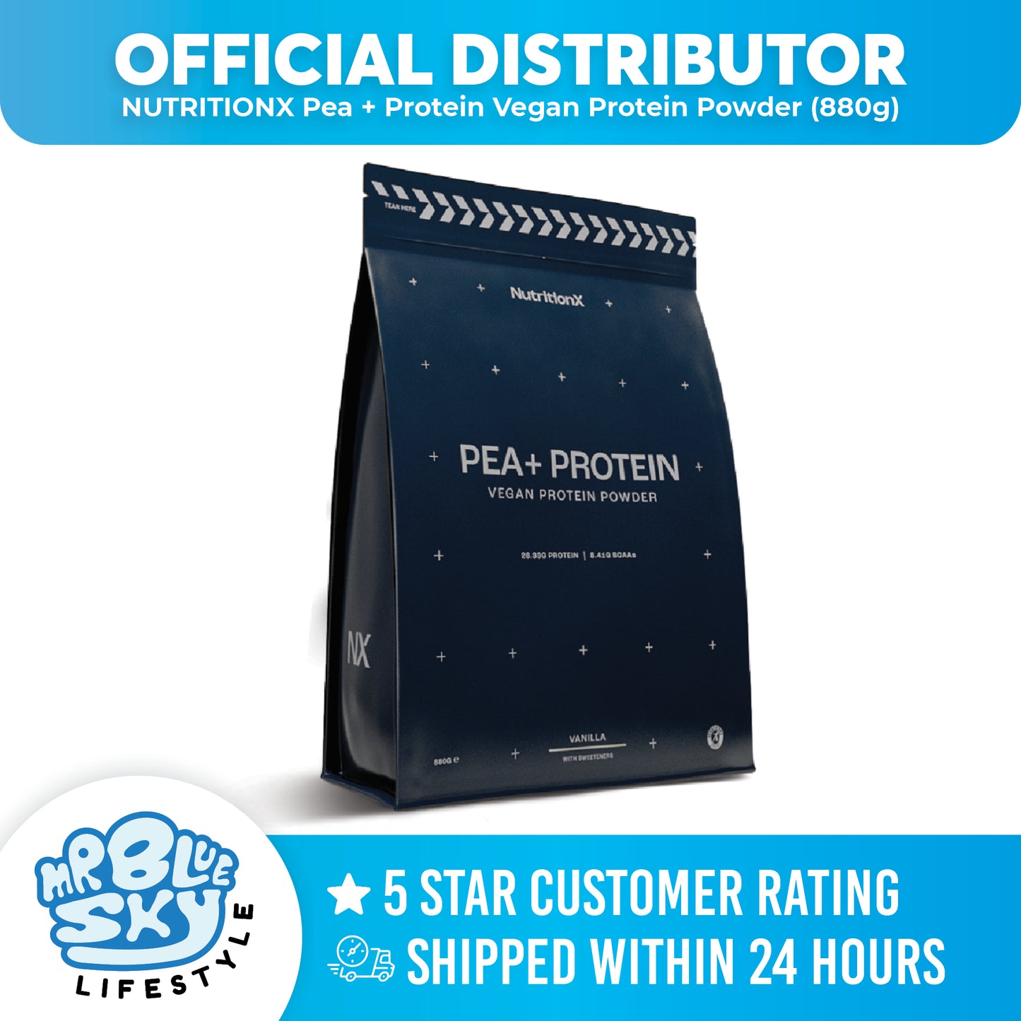 NUTRITIONX Pea + Protein Vegan Protein Powder (880g)