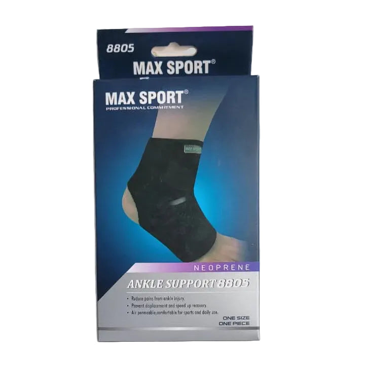MAX SPORT Ankle Support Neoprene (Plain Black)
