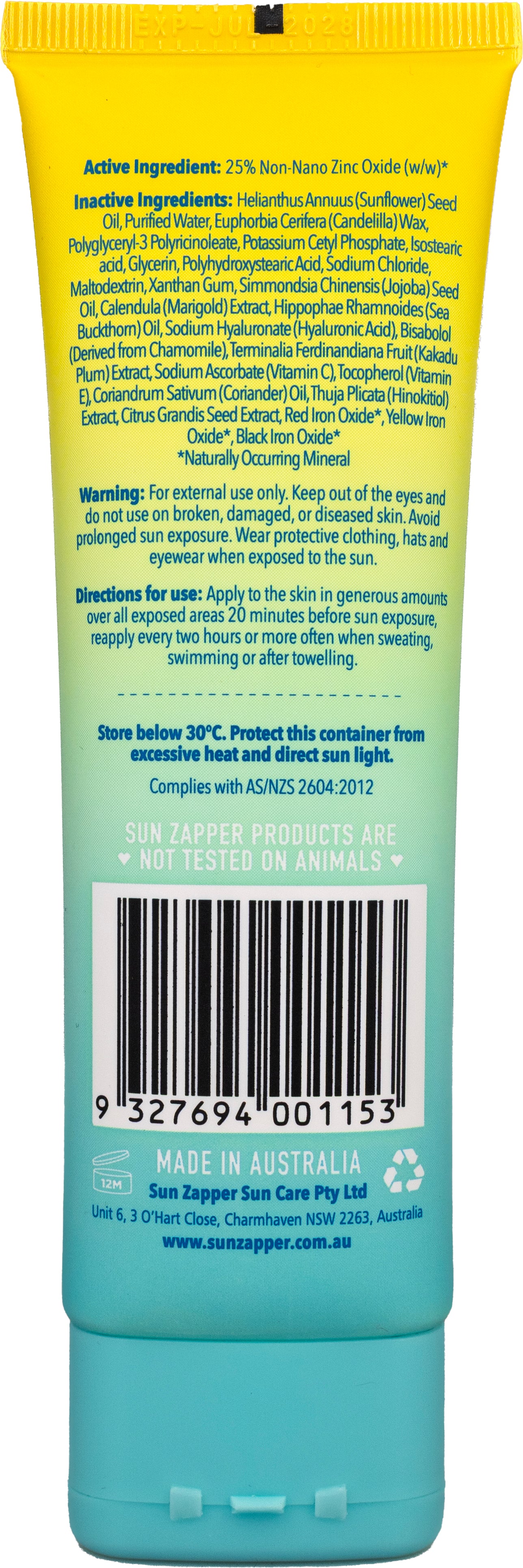 Sun Zapper Pure Zinc Sunscreen SPF50