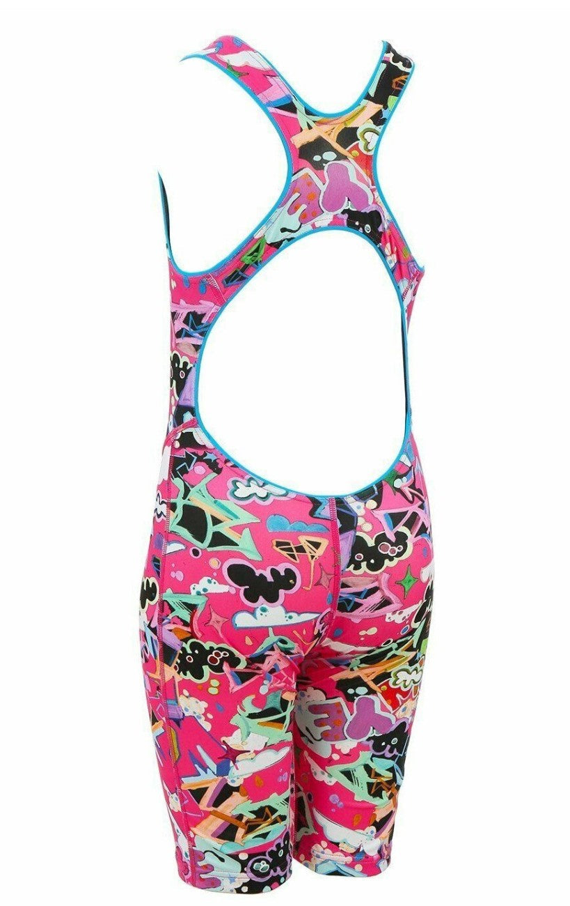 MARU (GK7532) SWIMMING LEGSUIT - Junior Scribble Pacer Pink