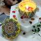 Handmade Scented Candle Smokeless - Mandala Hippie Flowers Petals Theme