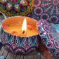 Handmade Scented Candle Smokeless - Mandala Hippie Flowers Petals Theme