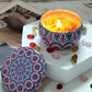 Handmade Scented Candle Smokeless - Mandala Hippie Flowers Petals Theme