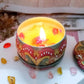 Handmade Scented Candle Smokeless - Mandala Hippie Flowers Petals Theme