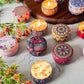 Handmade Scented Candle Smokeless - Mandala Hippie Flowers Petals Theme