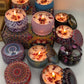 Handmade Scented Candle Smokeless - Mandala Hippie Flowers Petals Theme