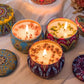 Handmade Scented Candle Smokeless - Mandala Hippie Flowers Petals Theme