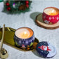 Handmade Scented Candle Smokeless - 4 PCS Christmas Holiday and Flowers Petals Floral Theme