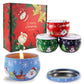 Handmade Scented Candle Smokeless - 4 PCS Christmas Holiday and Flowers Petals Floral Theme