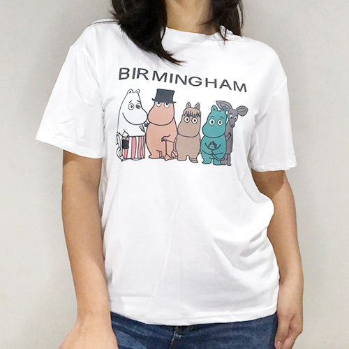 T-SHIRT Stretchable - "Birmingham" Cute Animals Print (White)