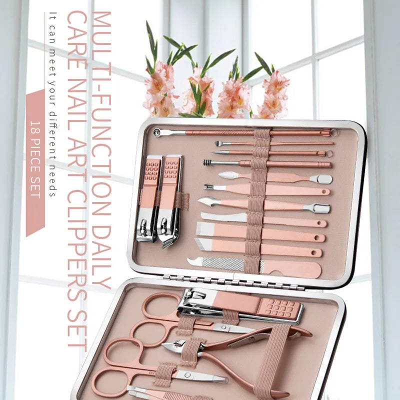 Multi-functional Stainless Nail Cleaning Set Kit