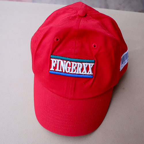 HAT CAP - Red "FINGERXX" Barcode on Side