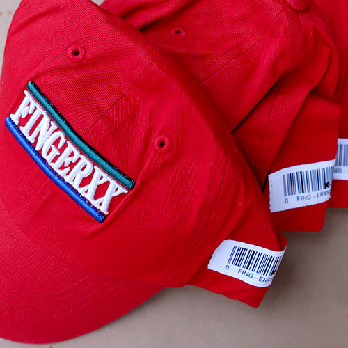 HAT CAP - Red "FINGERXX" Barcode on Side