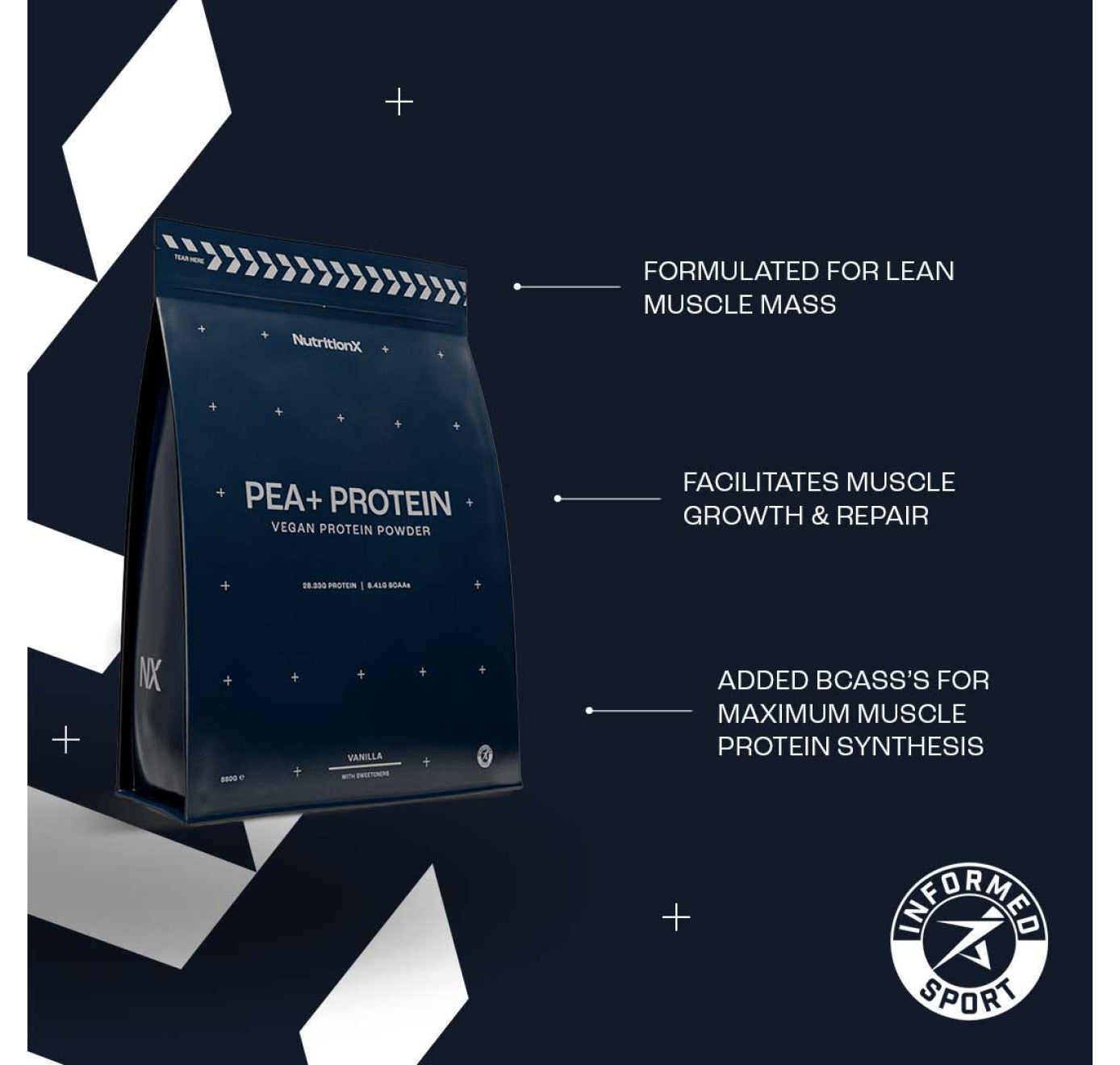 NUTRITIONX Pea + Protein Vegan Protein Powder (880g)