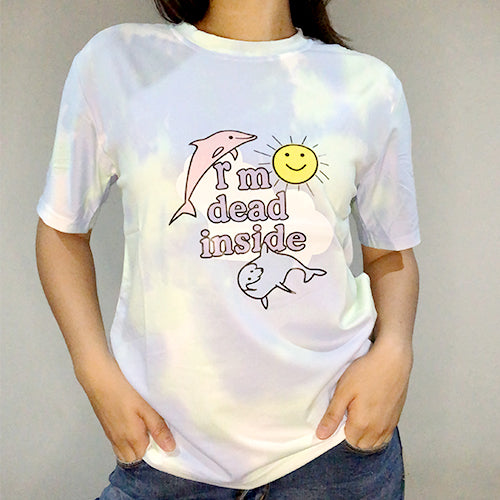 T-SHIRT Stretchable Cute Animal Print - "R'm Dead Inside"