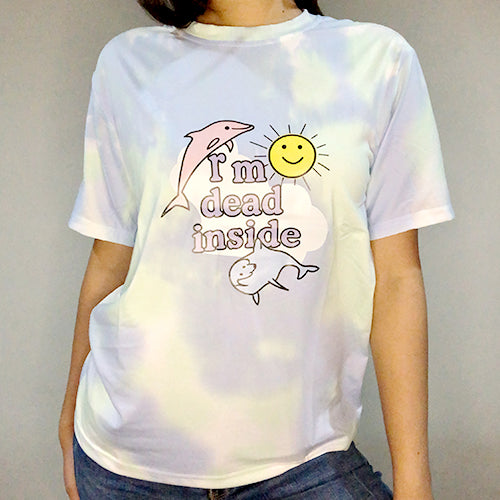 T-SHIRT Stretchable Cute Animal Print - "R'm Dead Inside"