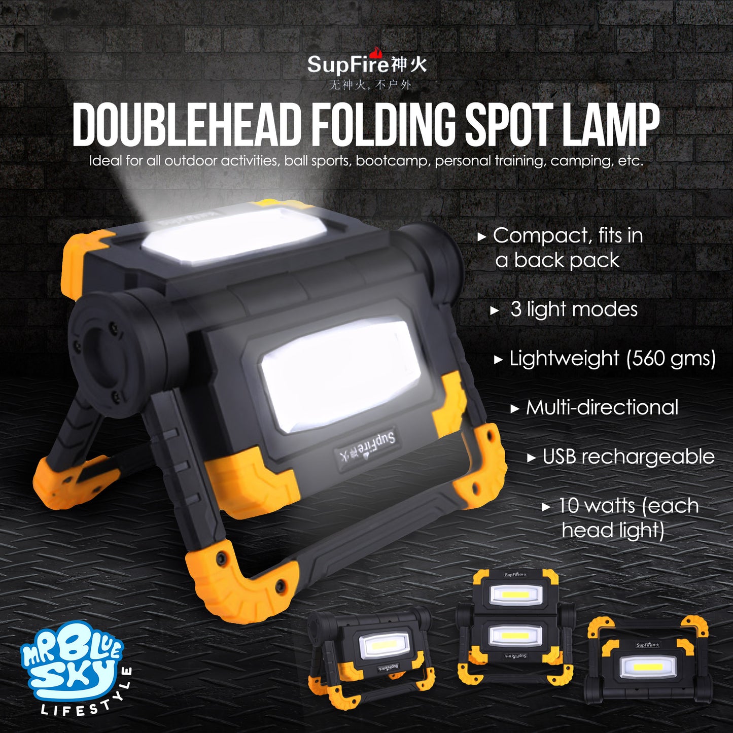 SUPFIRE Spot Light Lamp (Emergency/Camping/Night Light/Night Activities)